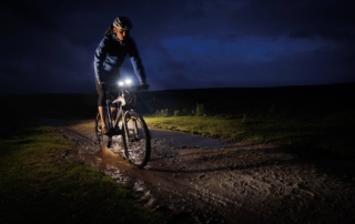 Mountainbike with powerful light Mountainbike with mounted Suprabeam lights