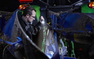 Tractor flashlight inspection 2 Tractor engine inspected with the powerful Suprabeam Q7compacy flashlight