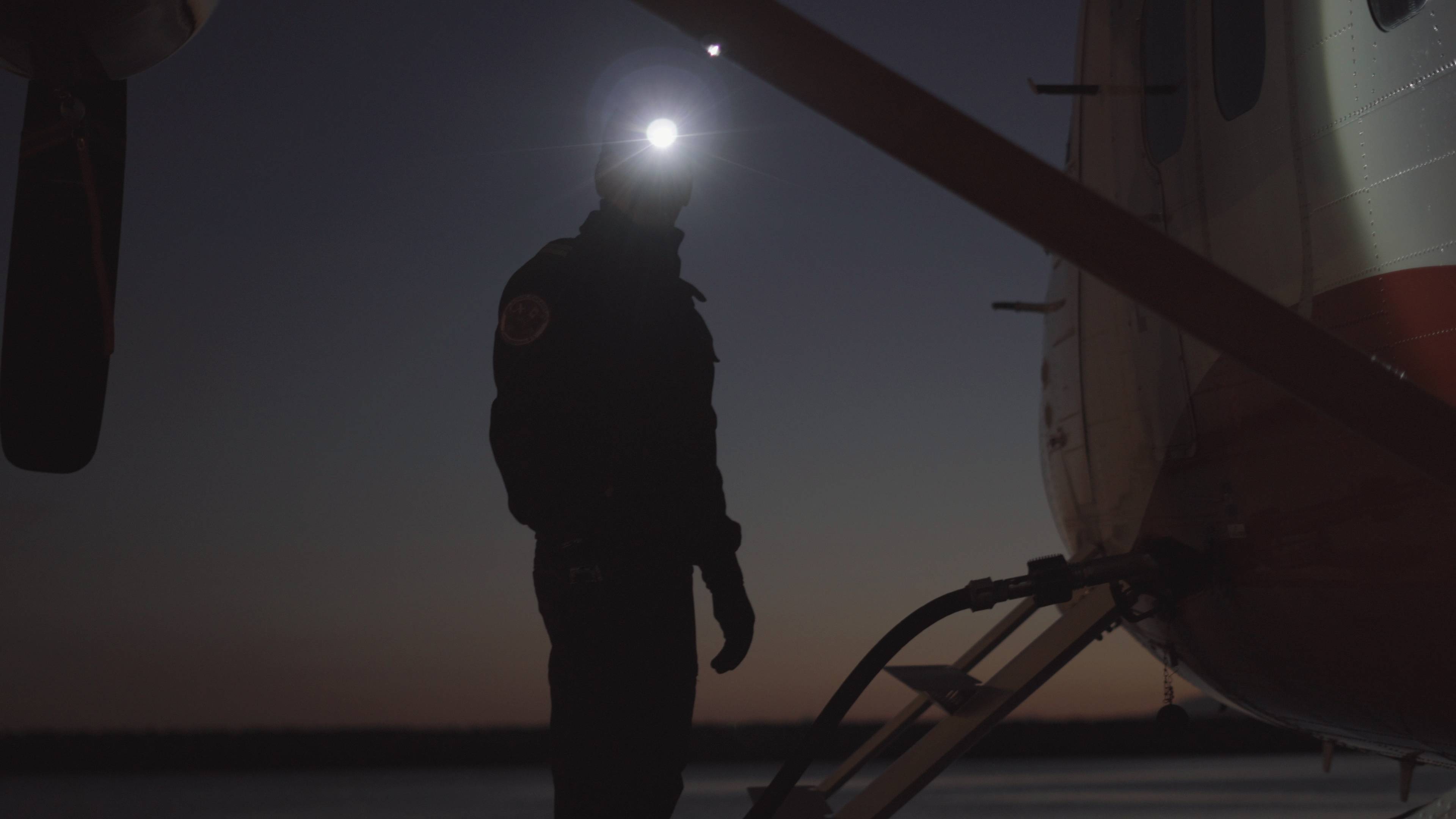 seaplane mechanic 6 Flight mechanic inspecting seaplane before take off using the V3pro rechargeable headlamp